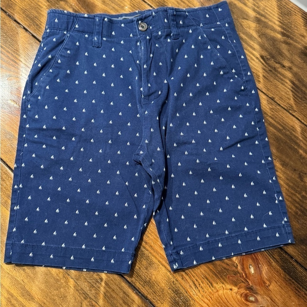 Plugg Flex Shorts Mens 29 9” Relaxed
Outdoor Navy w/sailboats Cotton/spandex